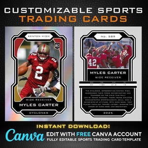 Modelo de Carta de Futebol Colecionável no Canva – Carta Esportiva Editável para Crianças | Carta de Jogador Digital Personalizada | Design de Carta Esportiva Personalizada
