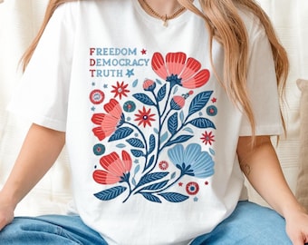 Subtil anti-Trump blommig t-shirt: Feministisk protesttröja