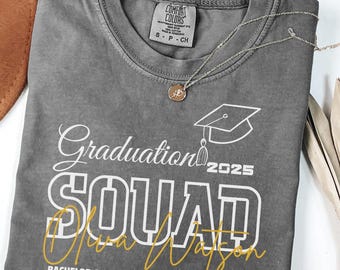 Personalized Graduation Photo Shirt: Comfort Colors Proud Mom 2025