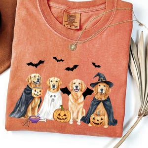 Comfort Colors® Halloween Golden Retriever Shirt, Halloween Hundeshirt, Geisterhund Shirt, Hundeliebhaber Geschenk, Hund Halloween Shirt, Golden Mama Shirt