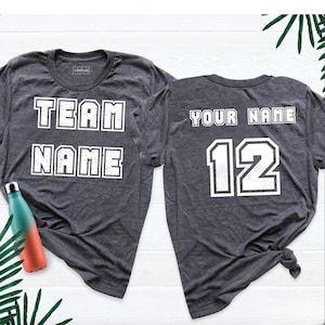 Custom Sports Shirt, Front Back Name and Number Shirt, Sport Tees, Your Team Shirts, Personalized Sports Shirt, Customized Text Number Tees