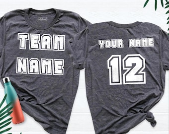 Customizable Sports Team Shirt: Personalized Name & Number Tee
