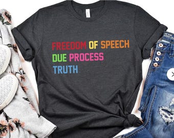 FDT Anti-Trump Freedom of Speech Due Process Truth Unisex or V-Neck T-shirt Gentle Protest Activist Clothing Political Statement Tee Resist