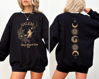 Sudadera con capucha de bruja de Halloween de Salem "Les faltó una"
