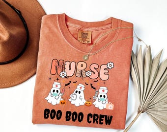 Comfort Colors Halloween Nurse Shirt: Boo Boo Crew Spooky Season