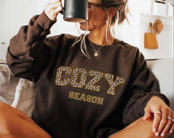 Cozy Season Sweatshirt, Retro Fall Sweatshirt, Get Cozy Sweatshirt, Womens Fall Sweaters, Fall Graphic Tee, Women Fall Shirt,Sweater Weather