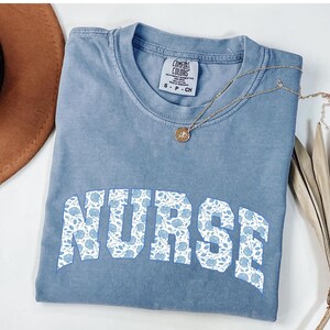 Comfort Colors® Nurse Floral Shirt, Toile Nurse Shirt, RN Shirt, Nurse Graduation Gift,Nurse Week Shirt,Nurse Appreciation, Gift For Nurse