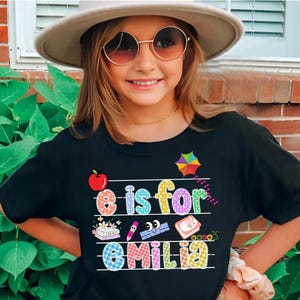 Back To School Kids Shirt, Personalized Alphabet Kids Shirt, Custom Name Shirt For Kids, Cute Kindergarten Shirt, First Day Of School Shirt