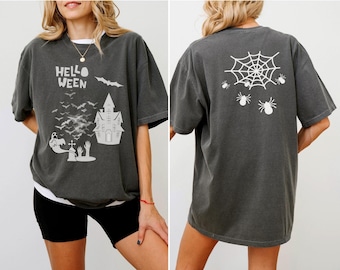 Comfort Colors Vintage Haunted House-shirt: griezelig Halloween-T-shirt