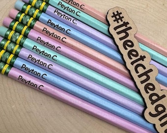 Personalized Pastel Ticonderoga Pencils, Custom Engraved School Supplies with Name, Back to School Gift for Kids, Teacher Gifts, #2 Pencils