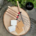 Personalized S’mores Sticks with Engraved Wooden Handles, Custom Marshmallow Roasting Sticks, Campfire Skewers, Camping Gifts for Families
