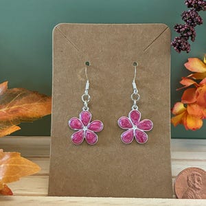 Pink Flower Earrings