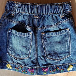 Hand Embroidered Denim Skirt, 18-24 months
