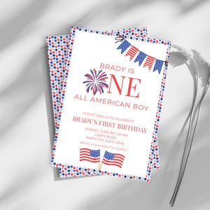 All American Boy Birthday Invitation Template
