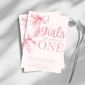 Girls Just Wanna Be One Birthday Invitation