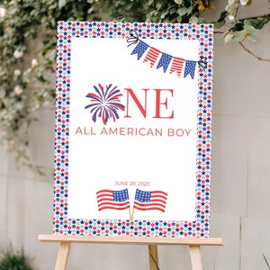 One All American Boy Welcome Sign Template