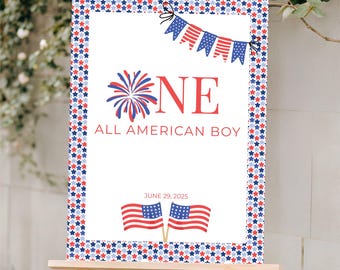 Plantilla de letrero de bienvenida "One All American Boy"
