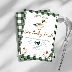 One Lucky Duck Birthday Invitation