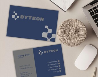 Editable Business Card Template Henry – Canva 85 x 55 mm – Minimalist & Modern – Digital Download