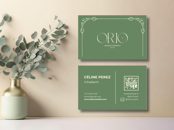 Editierbare Visitenkarte Vorlage Céline – Canva 85x55mm – Minimalistisch & Modern – Digitaler Download