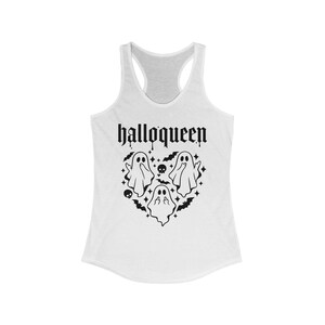 Halloween Ghosts Racerback Tank: Spooky Season Women&#39;s Tee