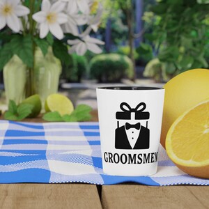 Groomsman Shot Glass, Wedding Party Shot Glass, Best Man Shot Glass, Bachelor Party Favor Shot Glass, Personalized Shot Glass