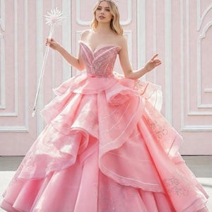 Glinda Bubble Sparkling Pink Ball Gown for Women