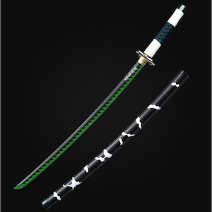 Premium Handmade Sanemi Shinazugawa&#39;s Sword with Premium Scabbard | Demon Slayer sword | Nichirin Sword | Gift for boyfriend | Gift for Son
