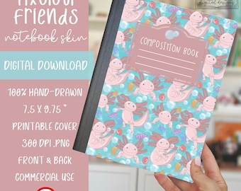 Axolotl Friends Zusammensetzungs-Notizbuch Hülle PNG | Notizbuch, Notebook, Schulmaterial, Journal, Tier, Jungen, Mädchen, Tiere, Niedlich, Kinder | DIGITAL
