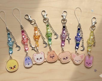 Handmade SKZOO Stray kids beaded keychain KPOP