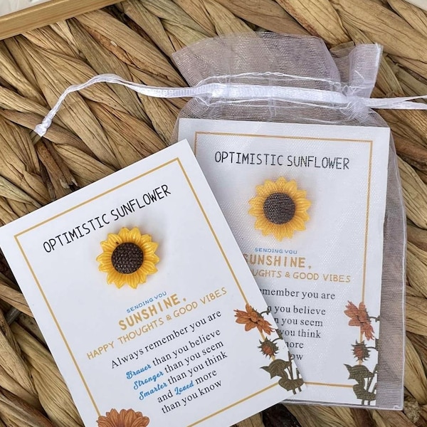 Sunflower Positivity Gift – Uplifting Sunflower Decor, Cheerful Gift for Her, Friendship, Encouragement & Mental Health Support