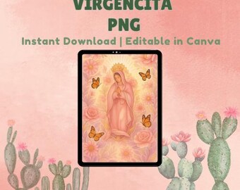 Virgen de Guadalupe PNG | Mexican Religious Clipart | Latina Faith Art | Catholic Digital Download | Sublimation File | Bilingual Design