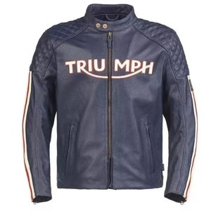Men&#39;s Triumph Braddan Cowhide Leather Motorcycle Racing Jacket