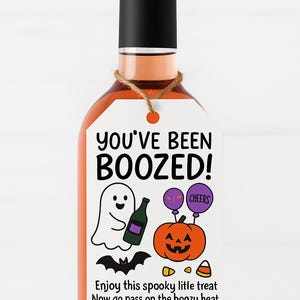 You’ve Been Boozed Tags Printable | Halloween Wine Bottle Gift Tags, Boo Bag Tags, Spooky Cute & Gothic Styles, Instant Digital Download