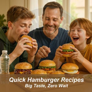 Quick Hamburger Recipes - Fast Easy Burger Cooking, Weeknight Dinner, High Protein Comfort Food | Digital PDF