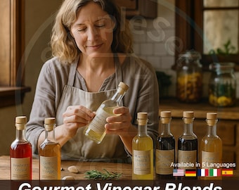 DIY Infused Vinegar Recipes: Gourmet Cooking Blends (PDF Downloadable Guidebook)