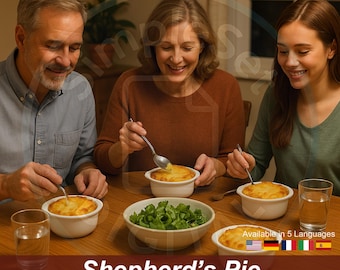 Shepherd's Pie Recipe – Traditional Comfort Food, Easy Oven-Baked Family Dinner | Digital PDF