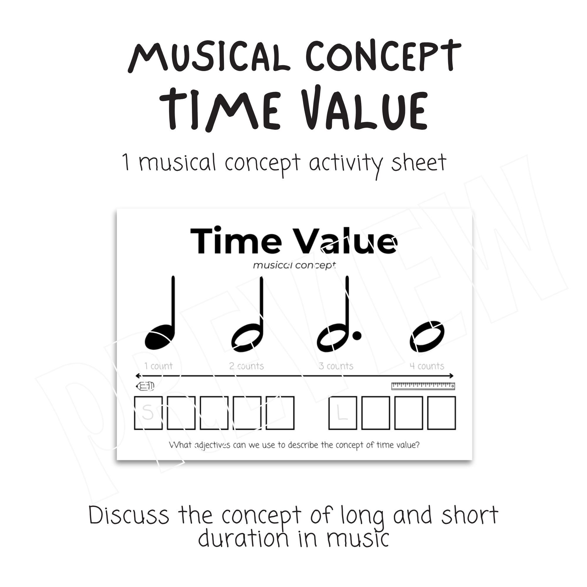 Music Note Value Math Pdf Preschool Music Rhythm Worksheets: Note Values & Counting (PDF ...
