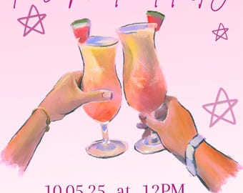 Cute & aesthetic hen party invitation