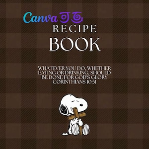 Kokbok med mysig brun gingham