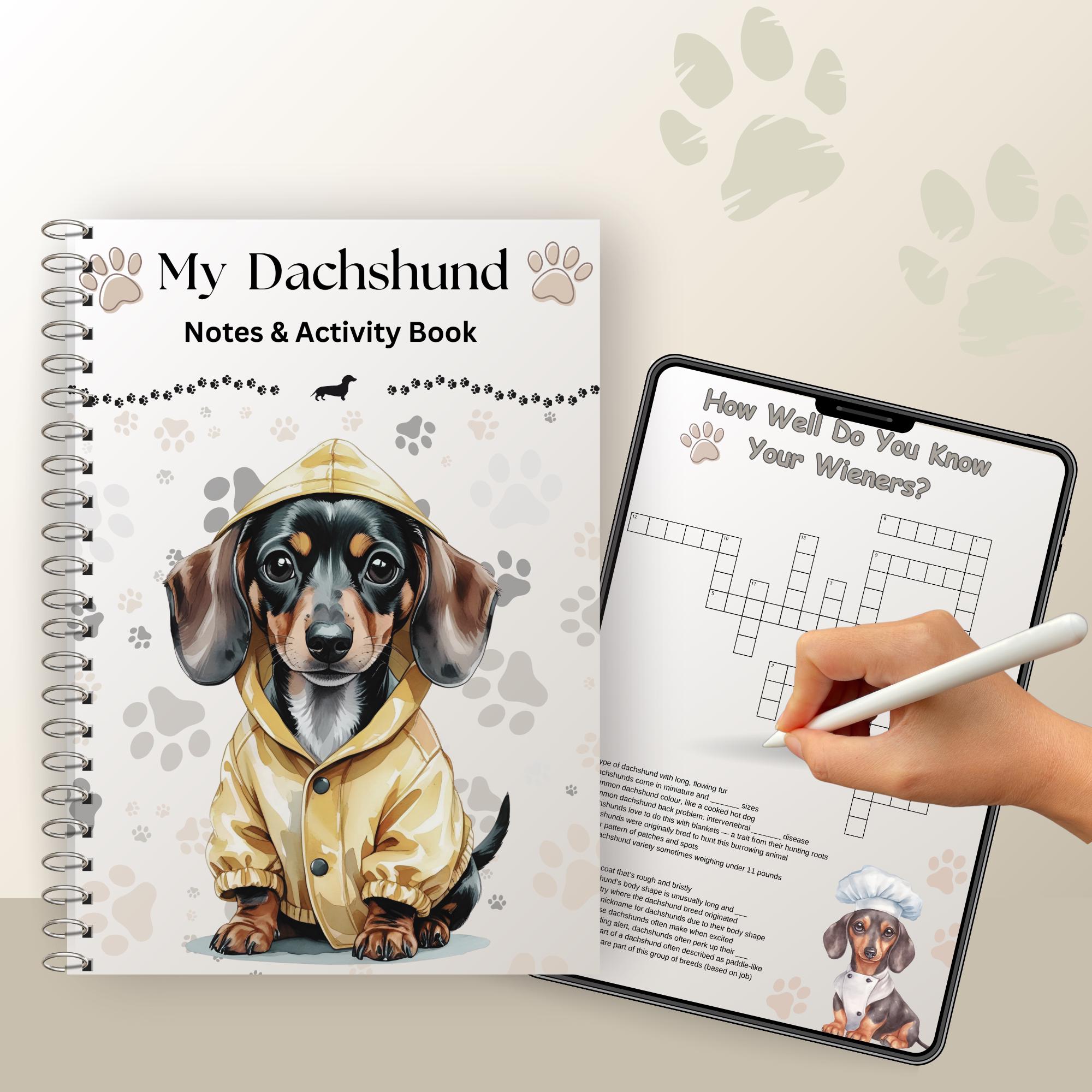 Dachshund Activity Book: Printable PDF for Dog Lovers (digital Download ...
