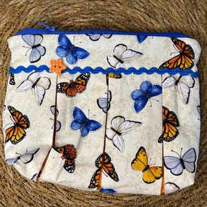 Cosmetic bag, toiletry bag, make-up bag, pencil case, diaper bag, folding bag, accessories, bag &quot;Susie&quot;, butterflies