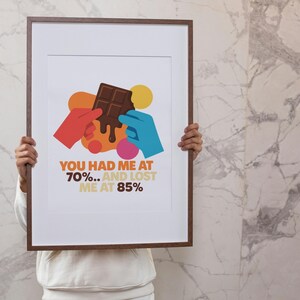 Chocolate Quote Wall Art – Funny Printable for Foodies & Cocoa Lovers | Bold Flat Design | Instant Digital Download (PNG)