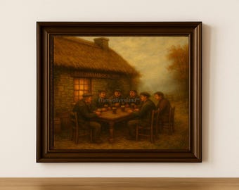 Peinture à l'huile de pub irlandais - Art de bar rustique « The Shamrock Inn » (téléchargement numérique)
