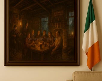 Impression d'art pub irlandais Rainy Day - Scène de bar confortable (téléchargement numérique)