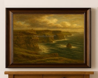 Cliffs of Moher Oil Painting – Irish Coastal Landscape Art (Digital Download)