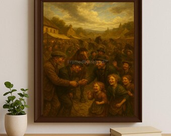 Vintage Irish Horse Fair Oil Painting | County Kerry, 1880 (Digital Art)