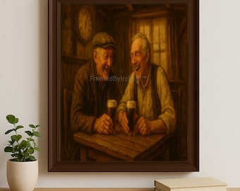1950s Irish Pub Oil Painting | Vintage Ireland Bar Scene (Digital Download)