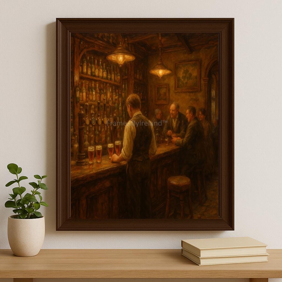 Irish Pub Scene Oil Painting – Vintage Celtic Bar Art (digital Print ...
