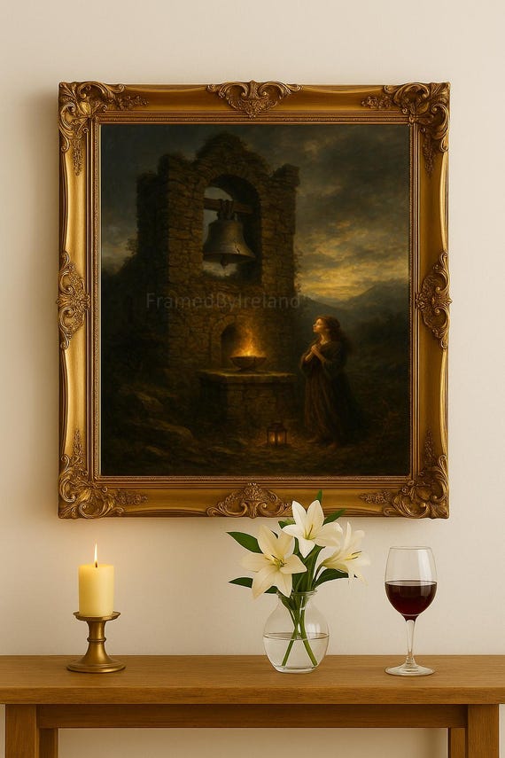 Irish Woman at Sacred Fire Ruins Art Print | Celtic Heritage (digital  Download) - Etsy